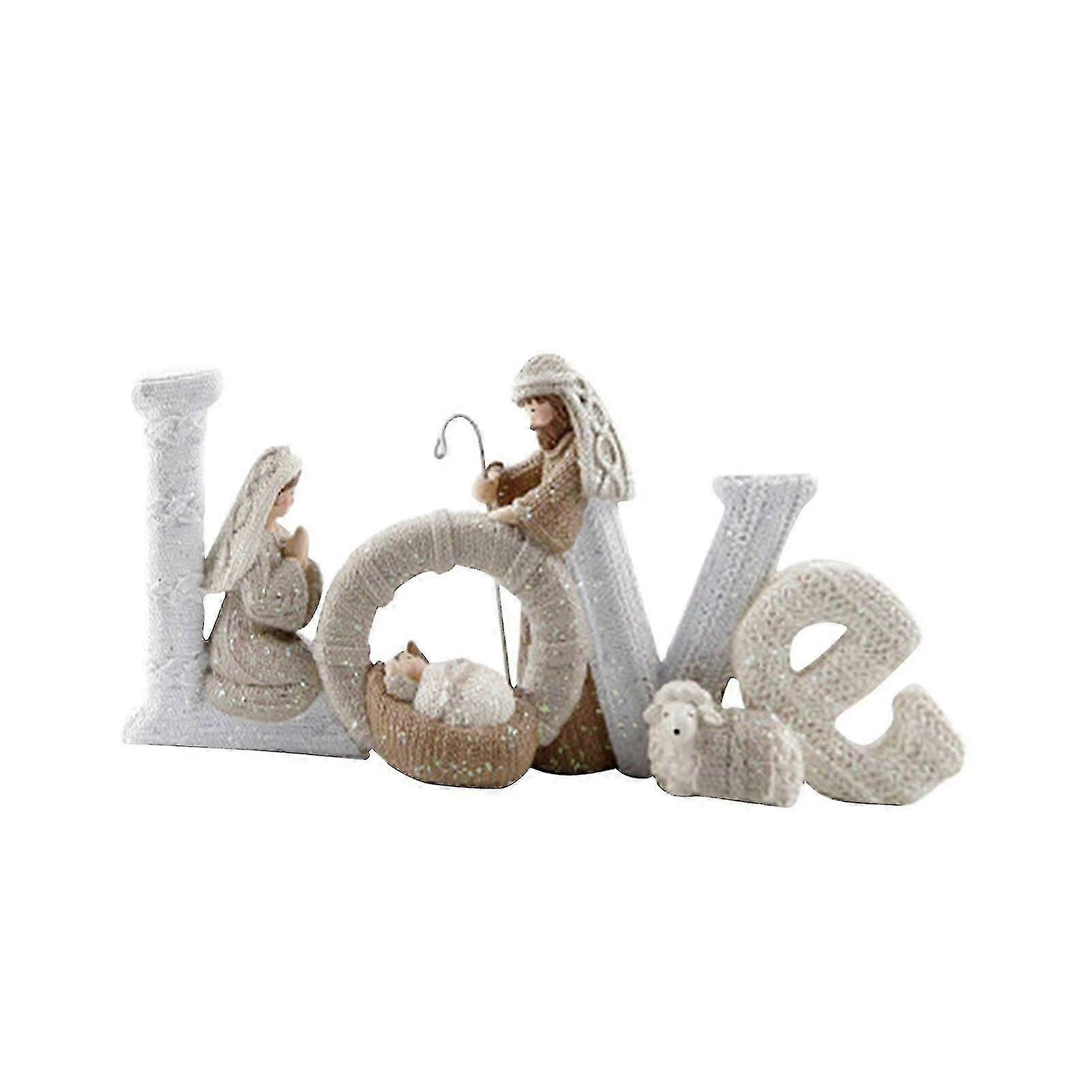 キリスト降誕オーナメント樹脂愛/家族英語の手紙デスクトップオーナメントホームデコレーションクリスマスギフト