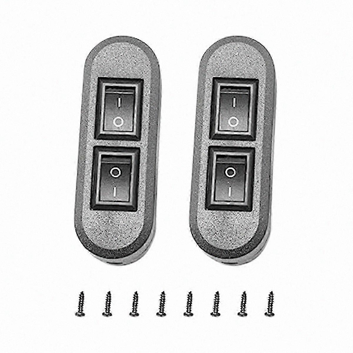 Embedded Wire Switch Black Duplex Switch Straight-Through Rocker Switch Suitable for Dual-Control D