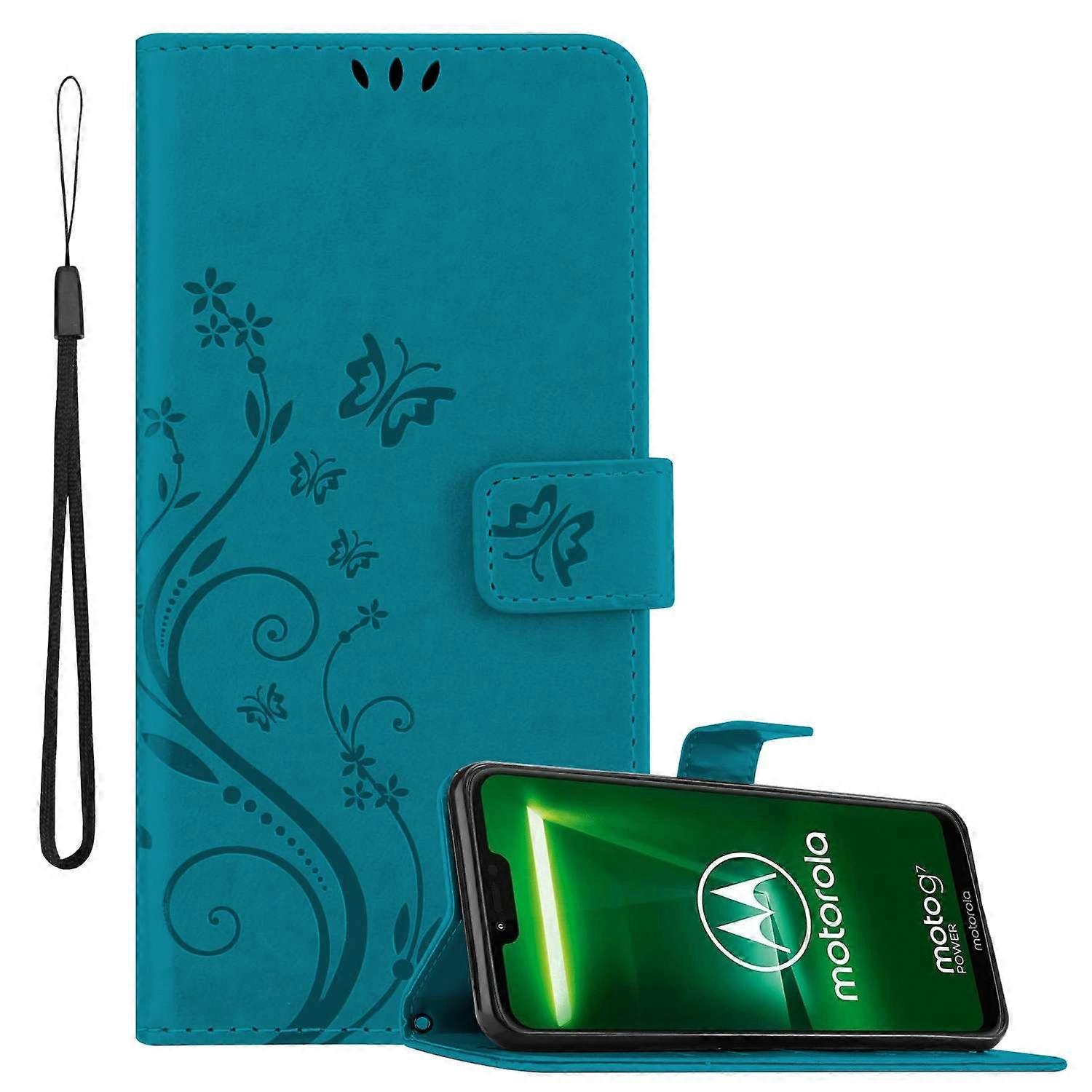 Motorola MOTO G7 POWER Protective Case - with Floral Print and Card Slot