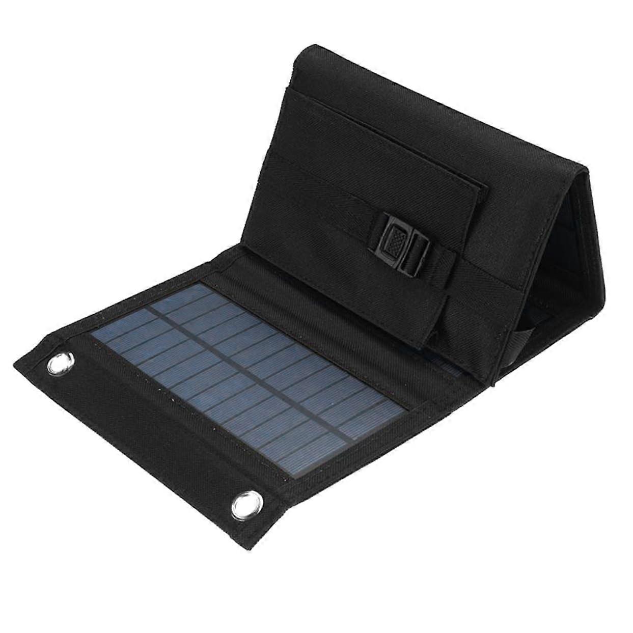 Portable USB Solar Charging Panel for Camping Hiking Emergency Black Foldable