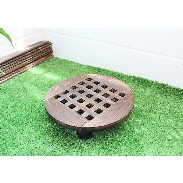 Round rotating flower pot stand with wheels, scratch-resistant casters with brakes