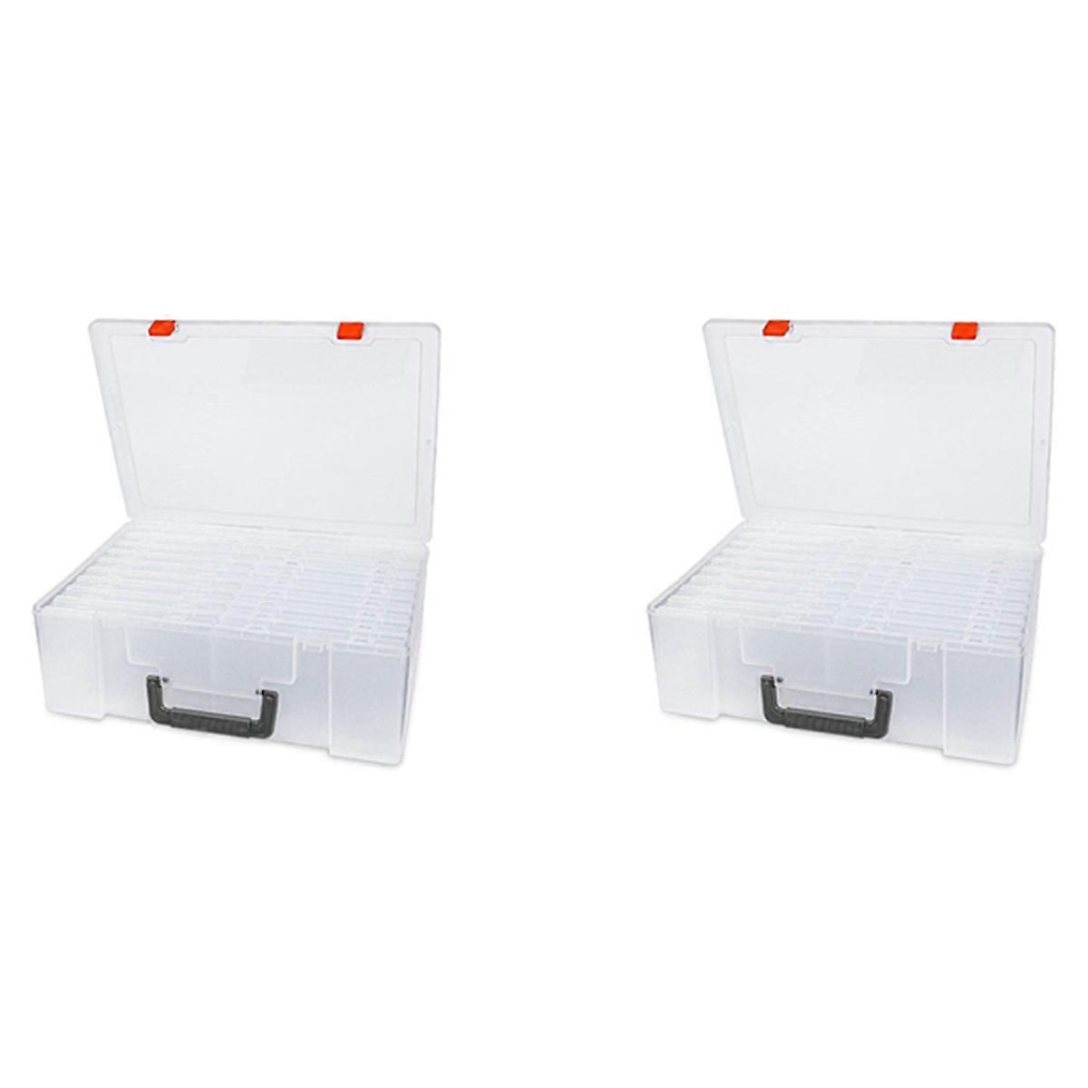 2X Photo Storage Box 4X6Inch, 18 Inner Photo Case Large Photo Organizer Acid-Free Photo Box Storage