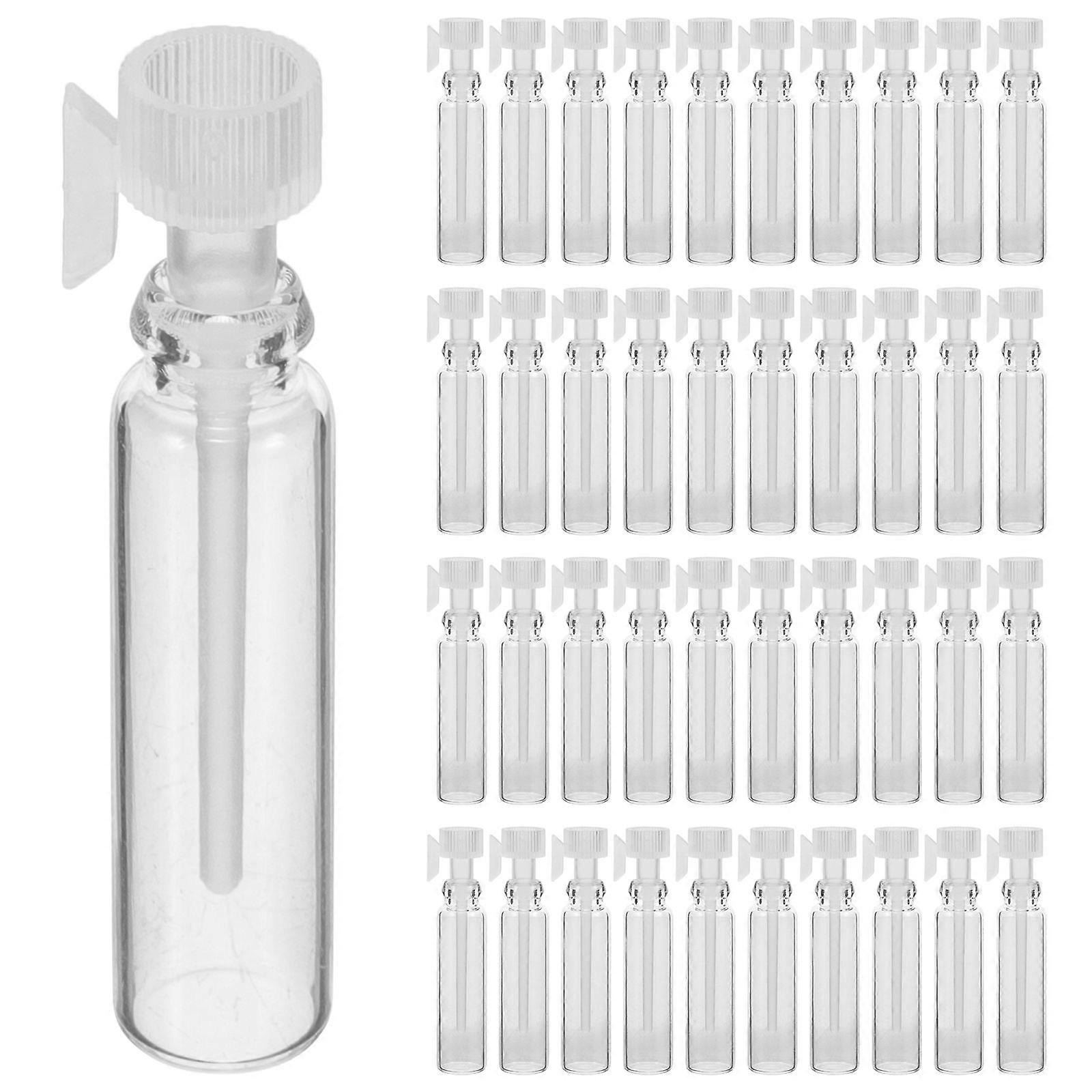 100pcs Flacons compte-gouttes Flacons de parfum Bouteilles vides rechargeables Contenants en verre de parfum (compte-gouttes transparent 1ML)