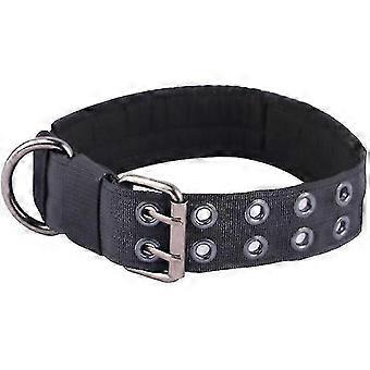 Black, L Dog Collar For Large Dogs Wide Tactical Collars With Handle For Extra