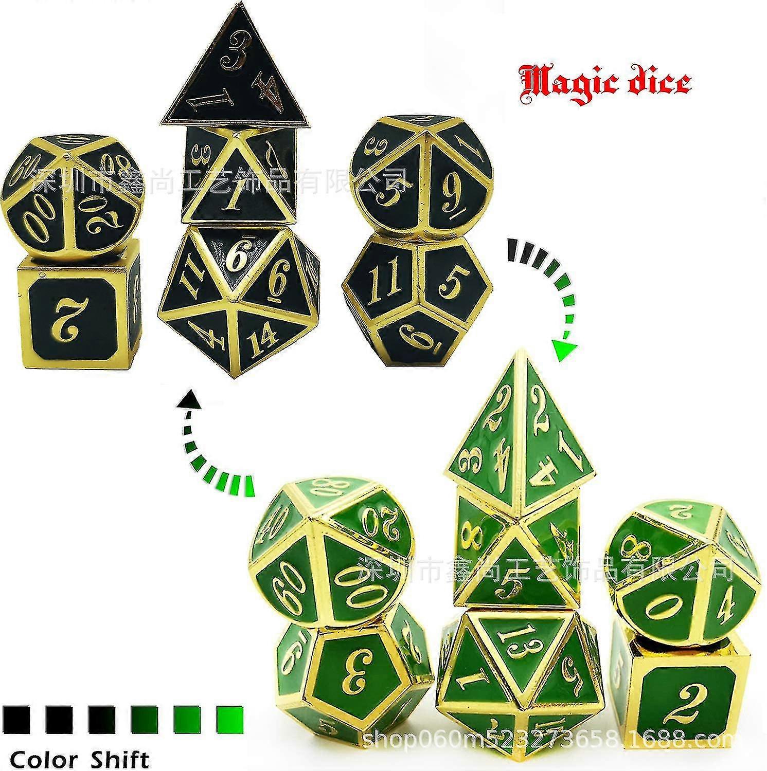 Color shift Edge Metal Dice Set Role Playing Dragons Magic Dice Bar...