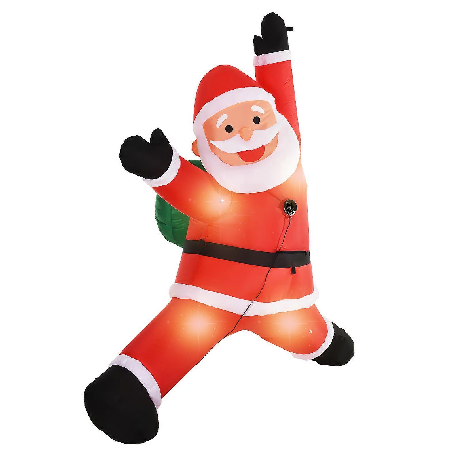 5.9Ft Inflatable Climbing Santa Decor with 5 LED Lights Waterproof