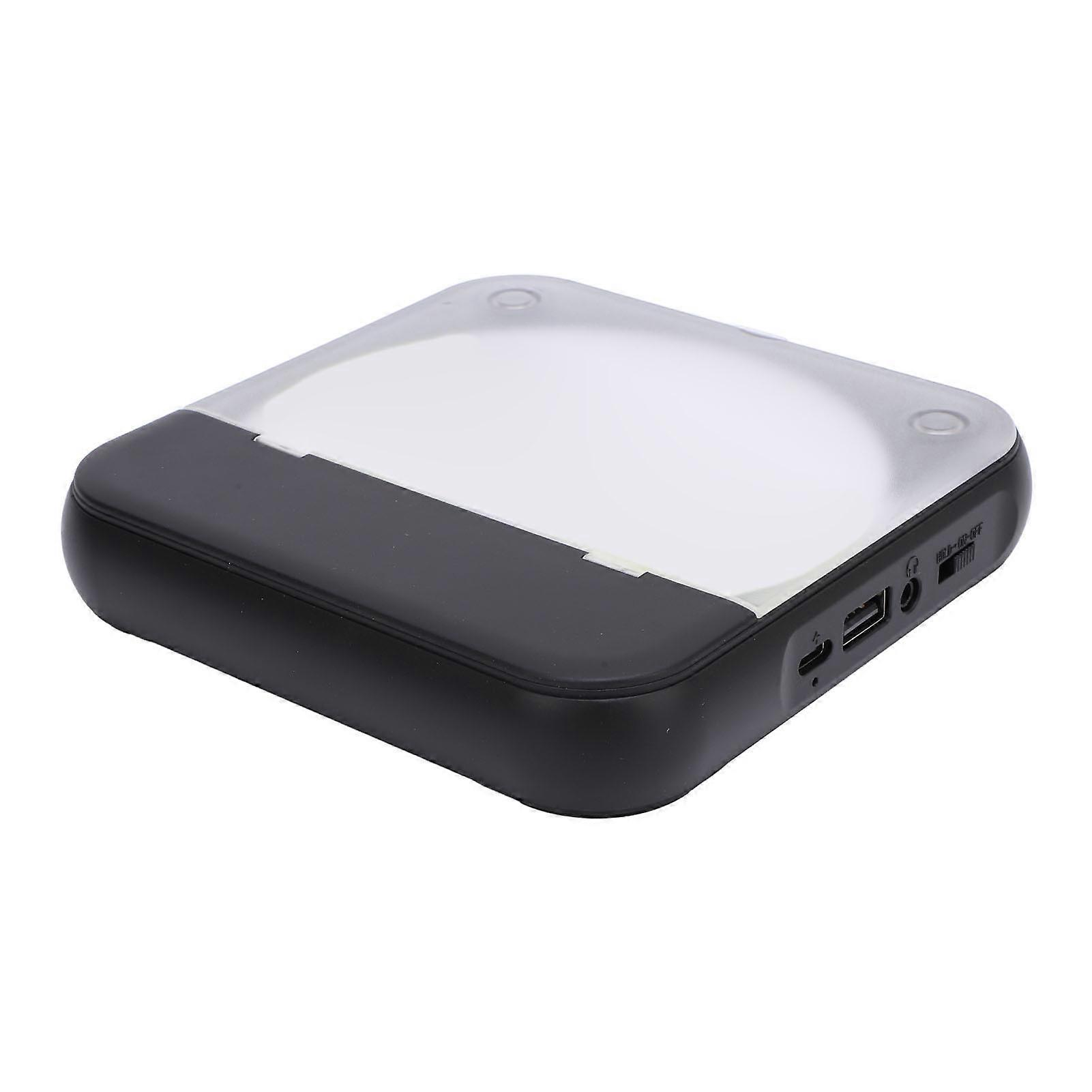 Portable CD Player with Wired Headphones 2000mAh USB Black