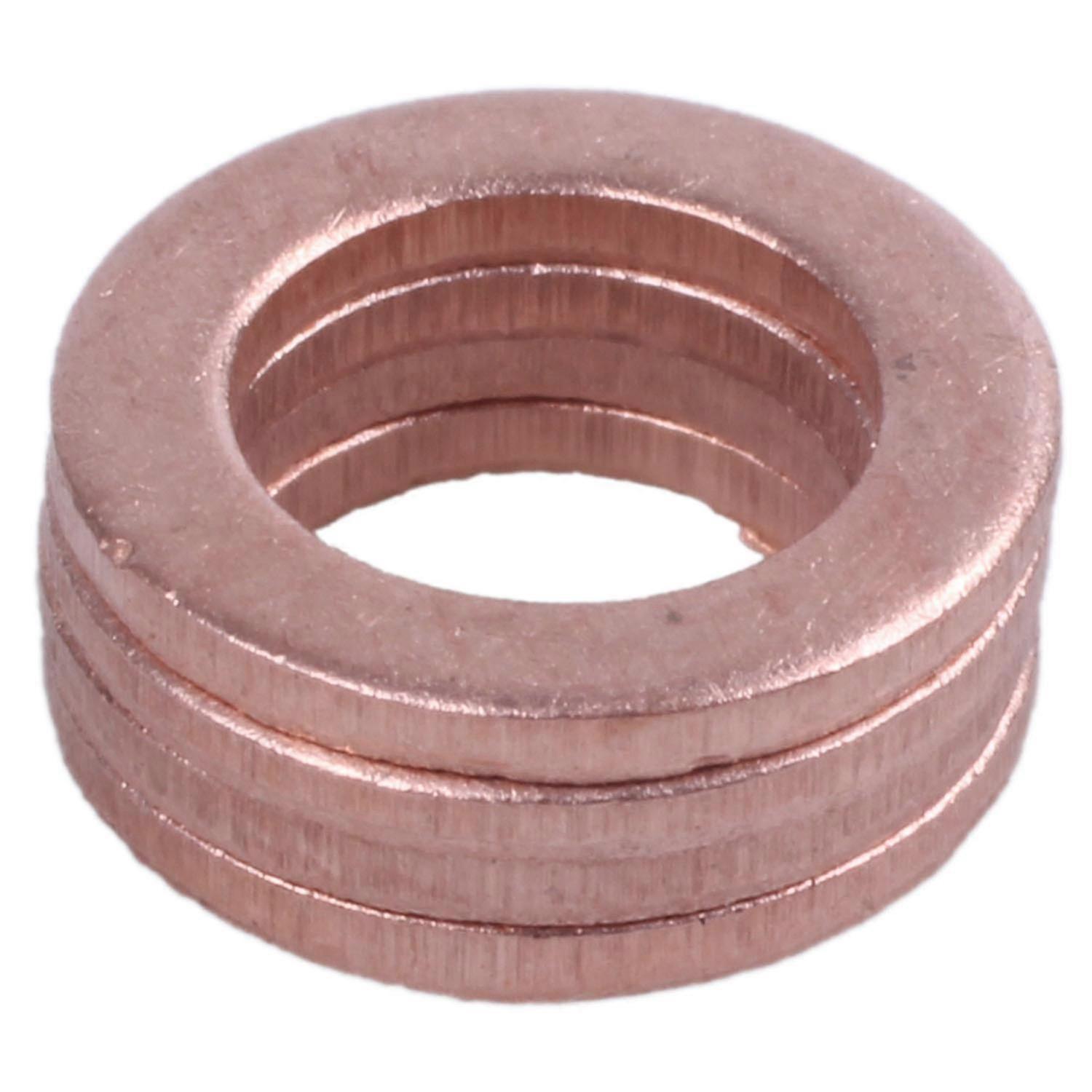 Copper Crush Washer Flat Seal Ring Fitting Set (50 Pcs, 6mm x 10mm x 1mm) for Various Applications