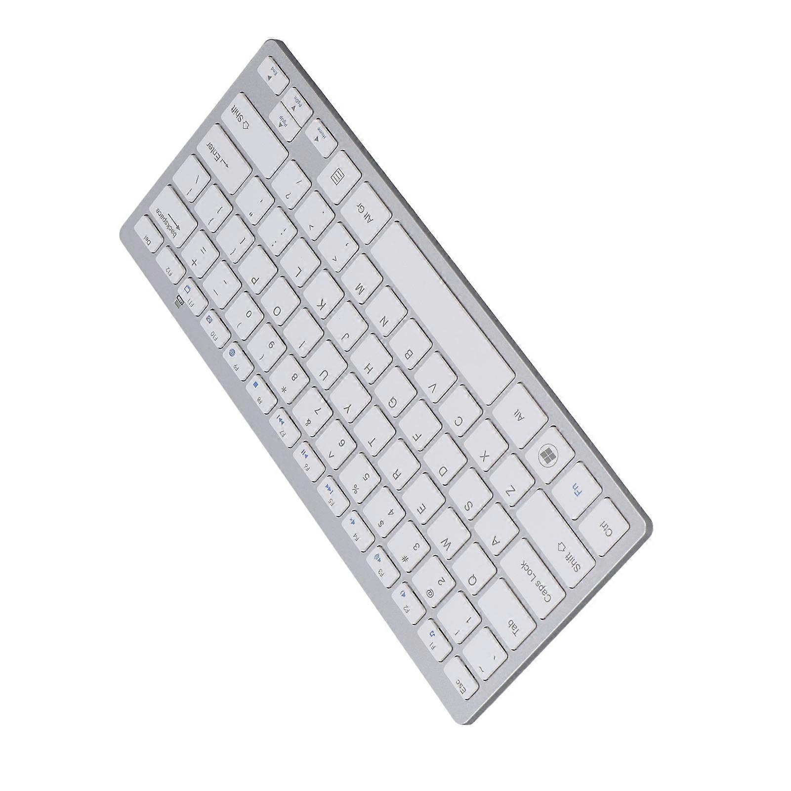 2.4G Wireless 78-Key Ultra Thin Silver Keyboard for PC & Tablet