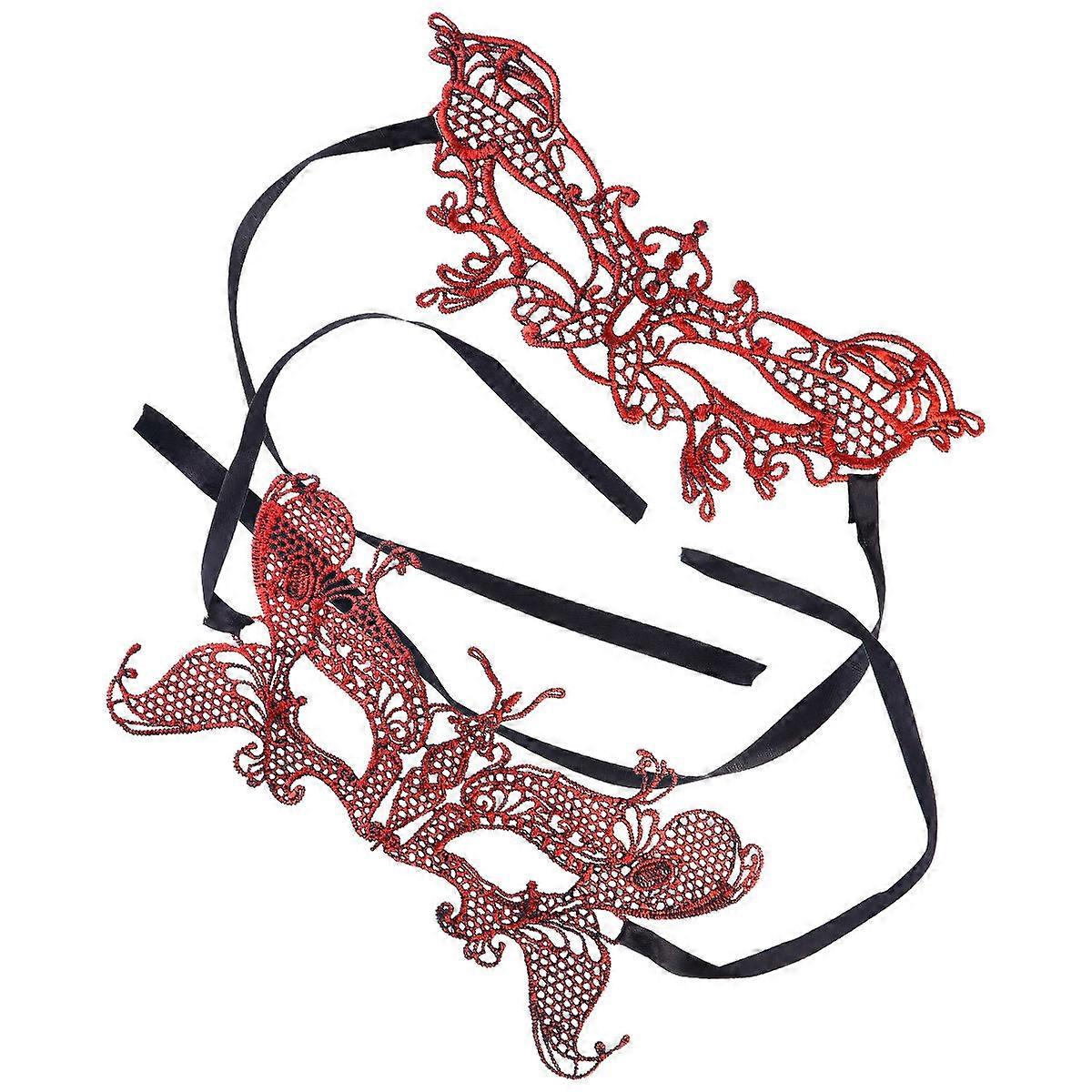 Cosplay Mask Half Face Mask for Decoration 1Pcs Red Masquerade