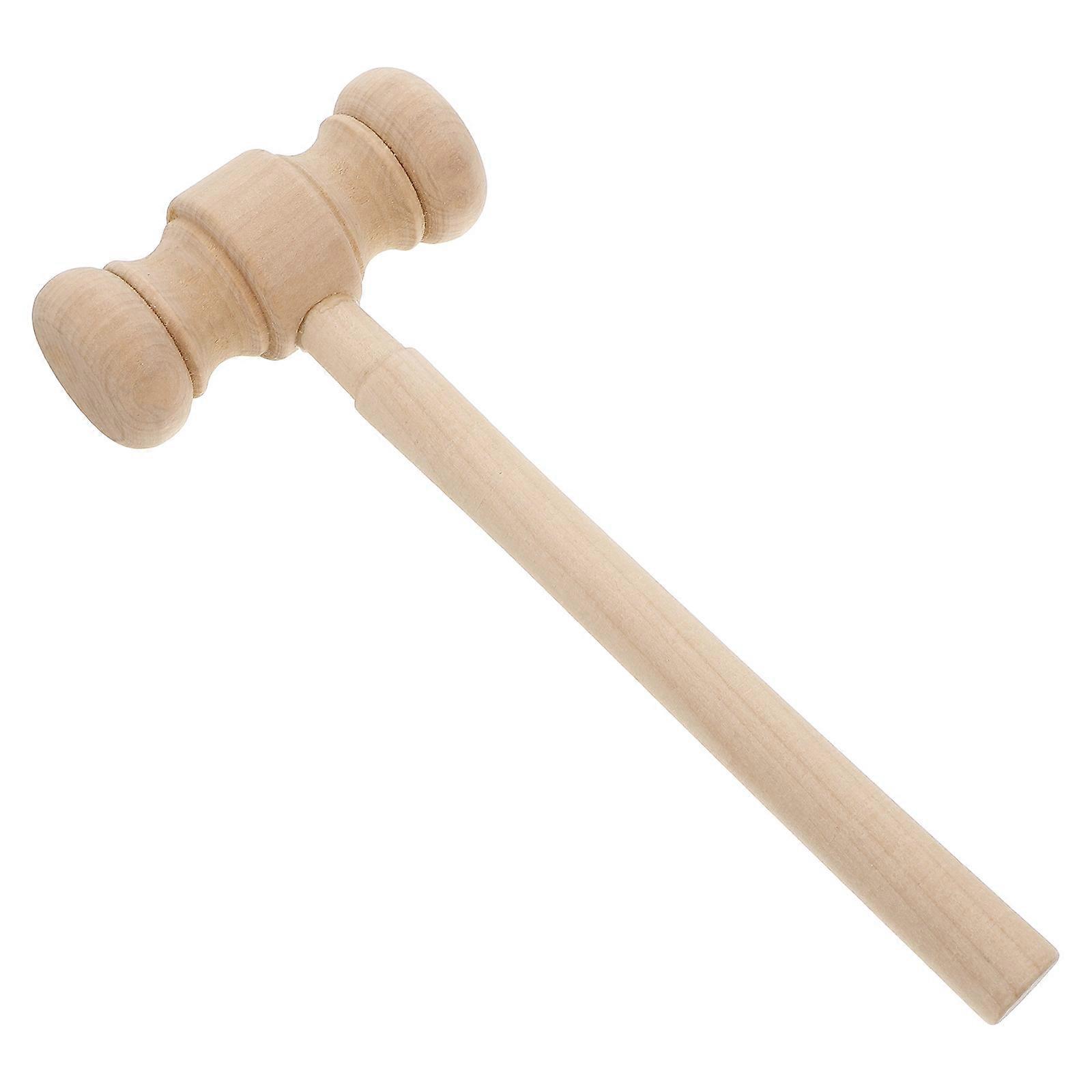 Wooden Gavel Toy for Role Playing Fun Safe and Sturdy Khaki Mini Hammer 3.5 Inches