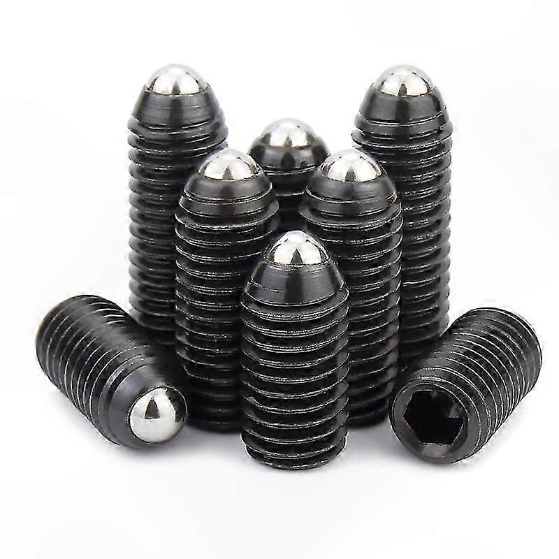 Black Grade 129 Steel Hex Socket Allen Set Screw with Spring Ball Plunger and Grub Point for M3-M16 Sizes