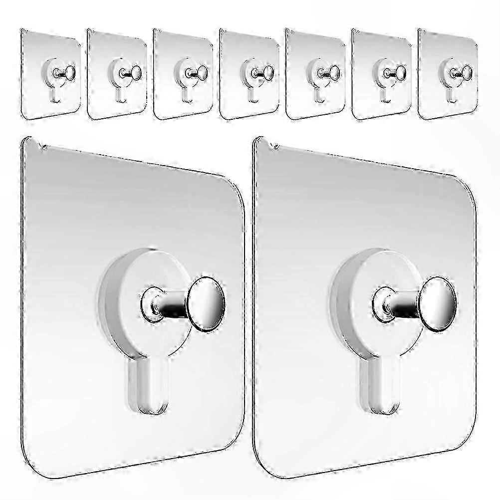 30-Pack Transparent Adhesive Hooks for Tool-Free Wall Hanging