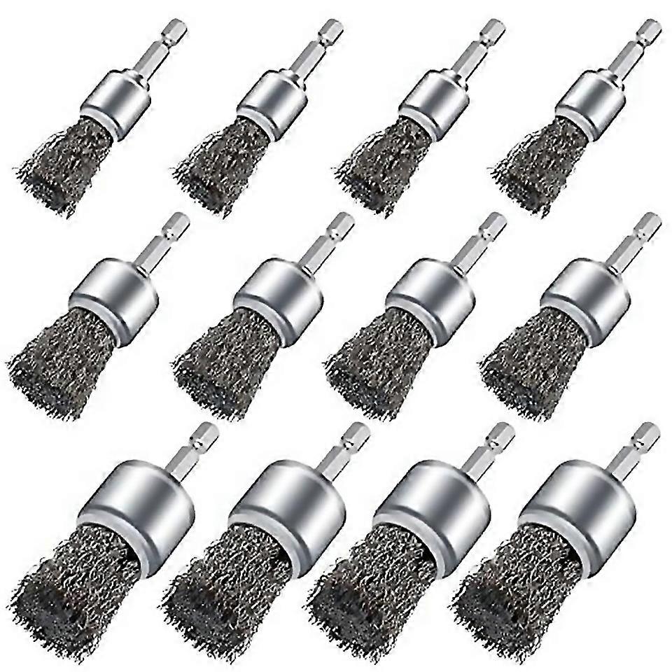 For 12pcs Wire Brush Wheel For Drill Wire Wheel Cup Brushes