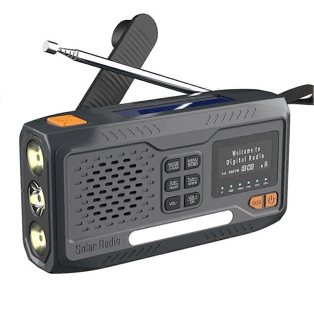 Solar Hand Crank Emergency Radio 4 Ways Powered for /FM/Bluetooth-Compatible Radio Reading Lamp 3.5mm Headphone Jack