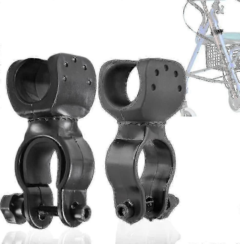 Cane Holder For Rollators, Walkers, Wheelchairs - Universal Support Accessory For Crutches, 360 Swivel, 2 Pieces