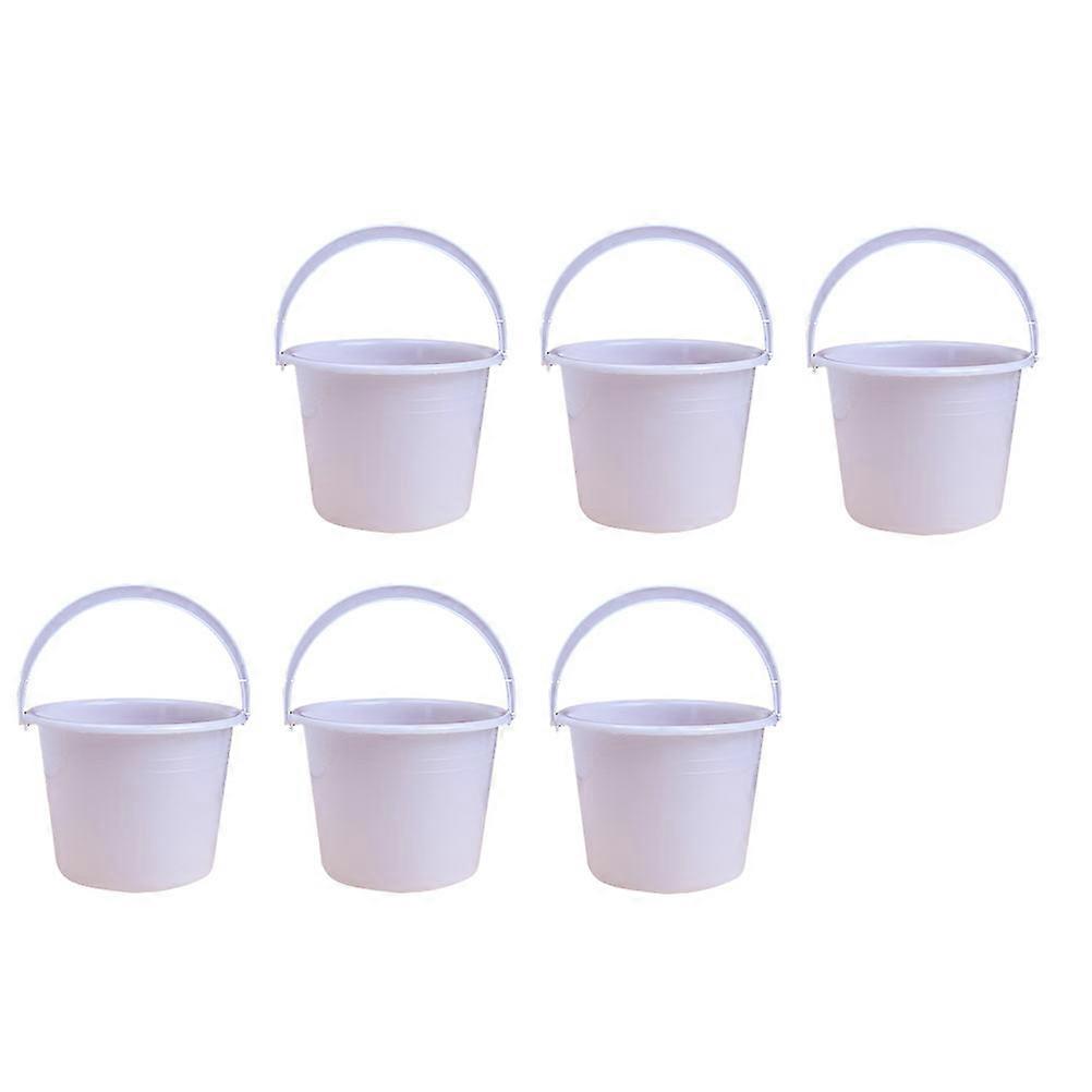 6Pack Practical Paint Bucket For Home Use 13.20X12.60X12.60cm Round White Coating Buckets With Pigment Storage