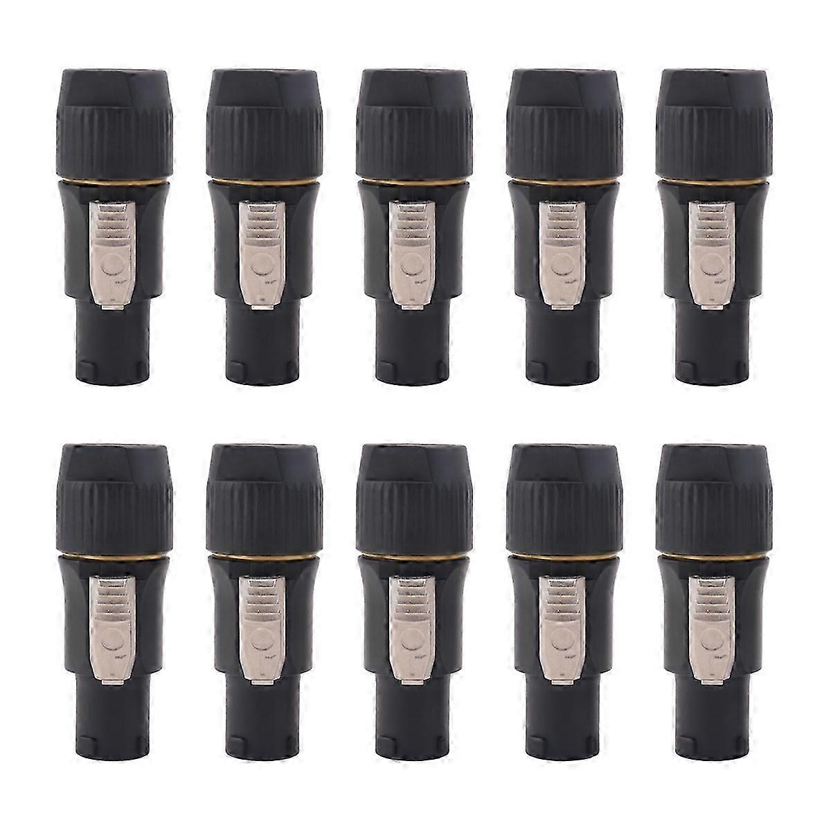 10-Pack 3-Pin Locking Connectors IP65 Waterproof - Industrial Electrical Components UK