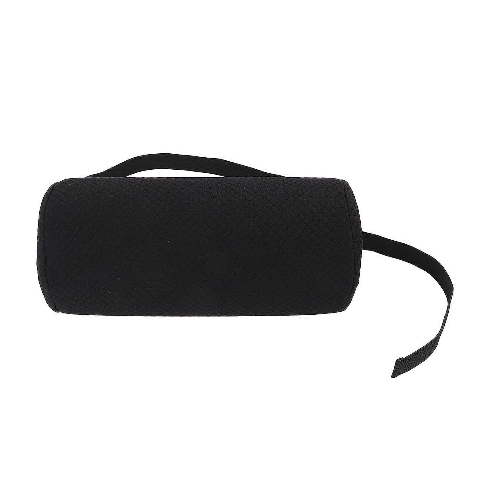 Cylinder Lumbar Roll Support Pillow Low Back Lumbar Support Memory Foam Lumbar Roll Cushion for Office Chair Car Black