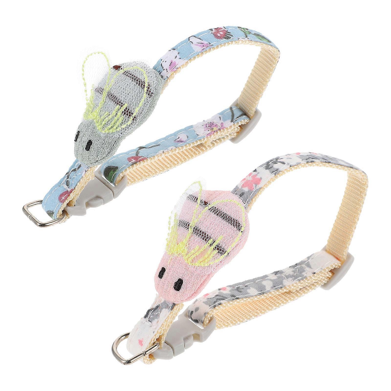 Colorful Pet Collars Adjustable Kitten Collars 2Pcs for Photo Props