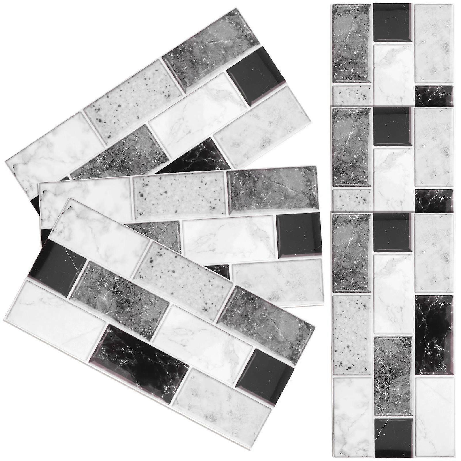 Assorted Color Tile Sticker for Decoration 12 Sheets Peel and Stick Wallpaper
