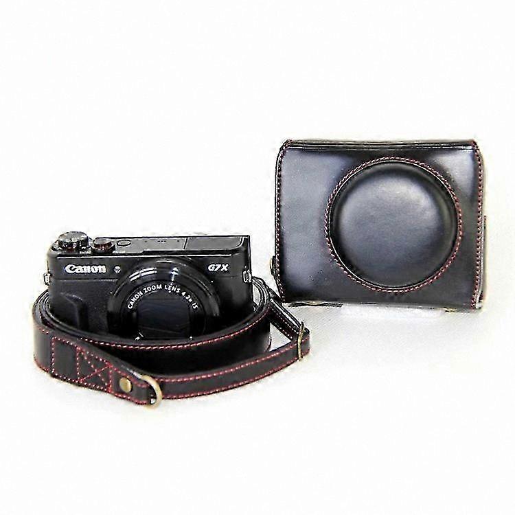 Protective Camera Case with Strap in PU Leather for Canon PowerShot G7X Mark II Digital Camera