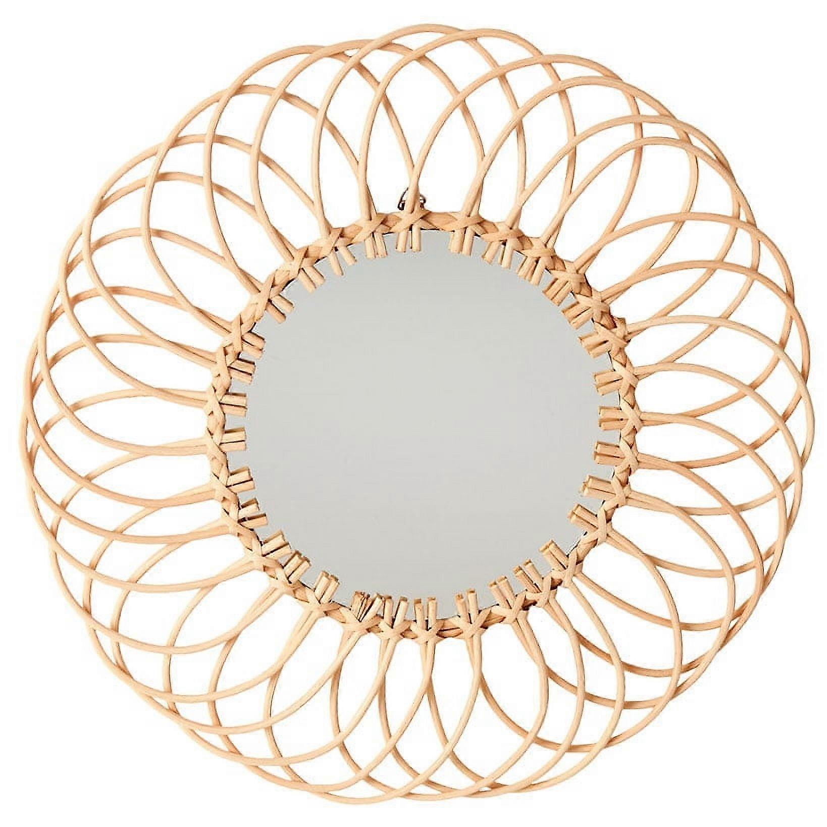 Round Natural Rattan Mirror - Round