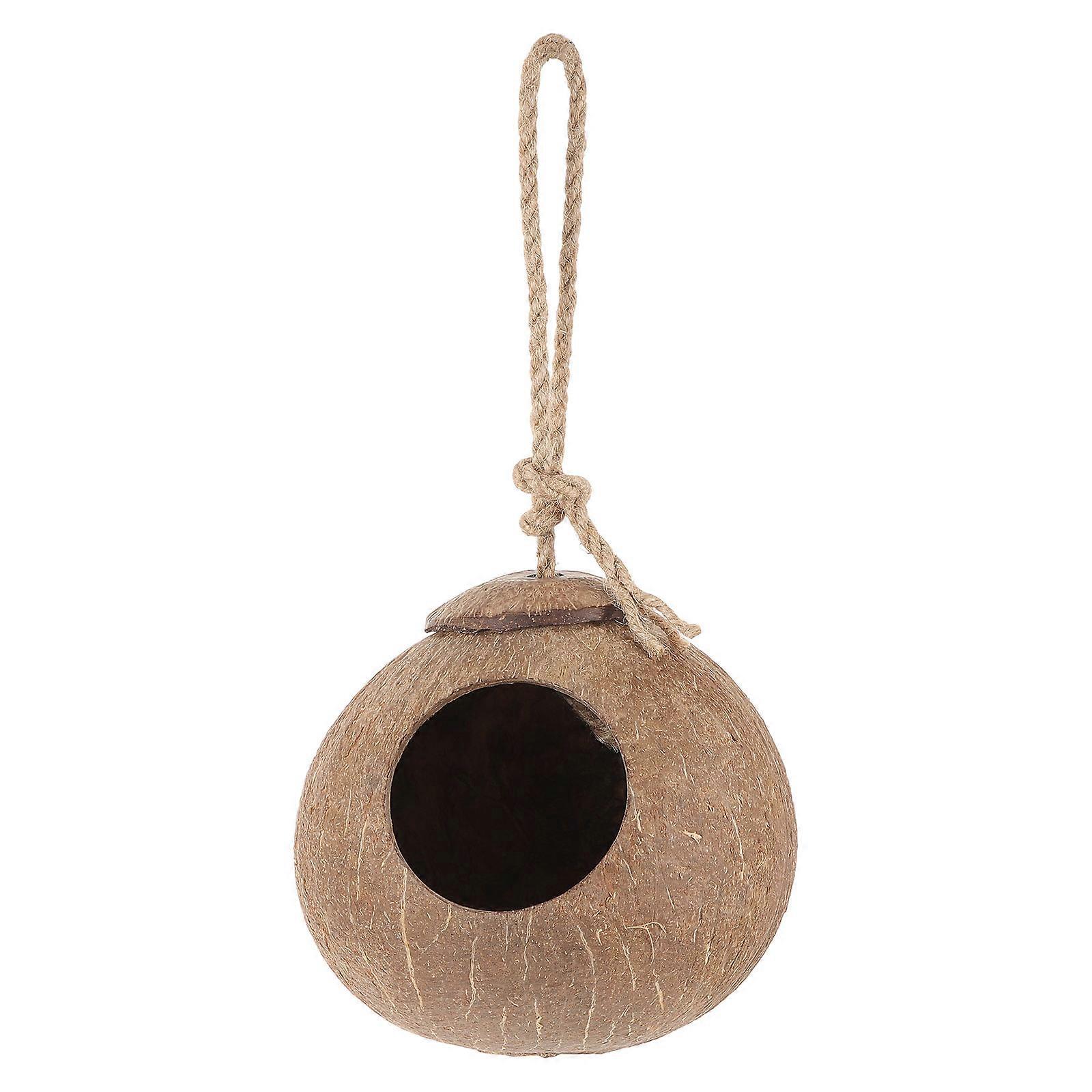 Parrot Swing Toy Hammock Nest For Exercise And Boredom Prevention Made Of Coconut Shell 13x13cm Suitable For Pet Owners 2Pcs