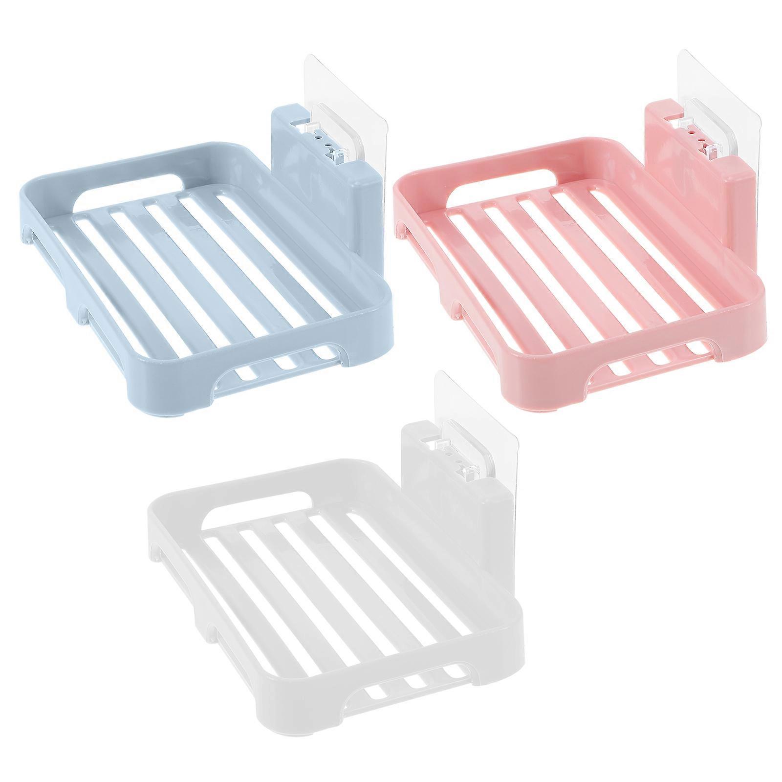 6 Pcs Rectangular Soap Holder With Drainage Punch Free Design For Bathroom Kitchen 13X9.5Cm Easy To Fix