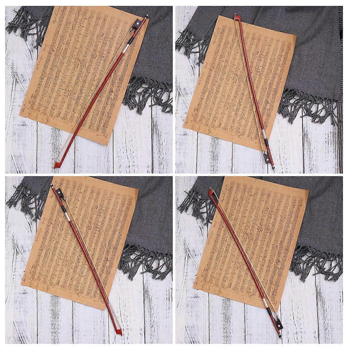 Practice Violin Accessories Bow 1/4 Size Wood Material Bright Sound For Beginners 1Pack