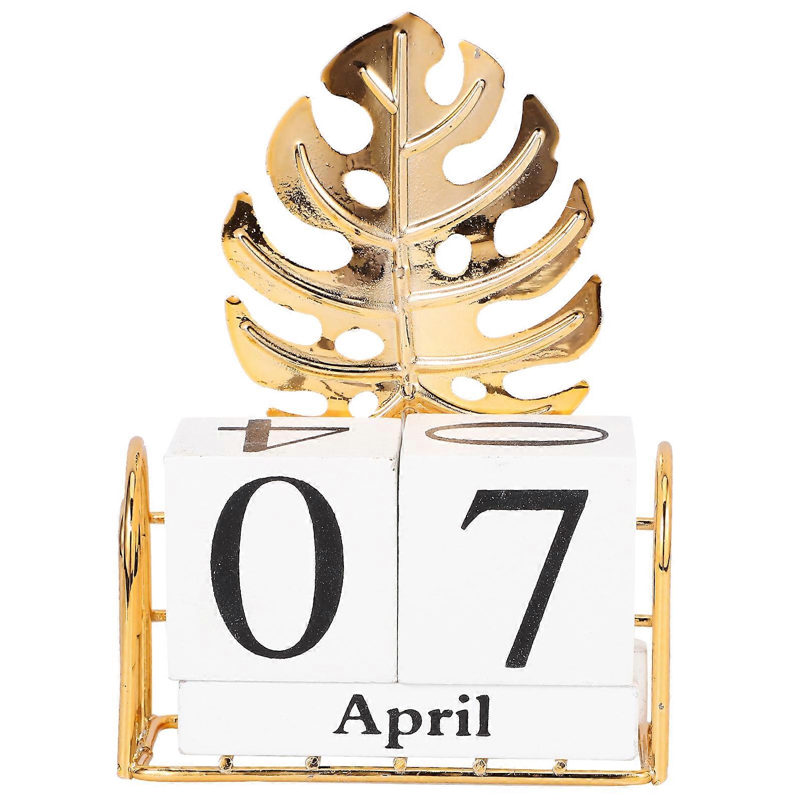 Wooden Calendar Blocks Desktop Table Calendar for Decoration 5Sets