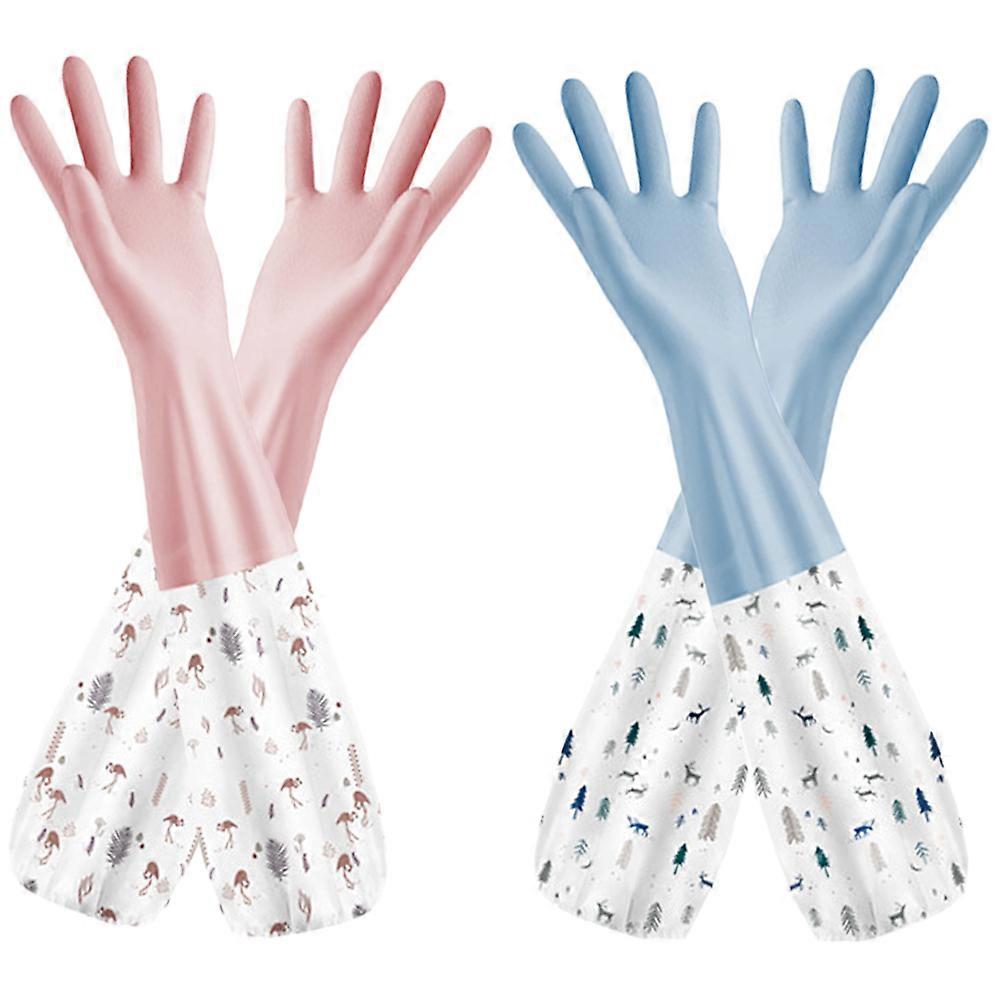 Cleaning Gloves For Laundry And Household Use In 50X10CM Long Sleeve Design 4 Pairs