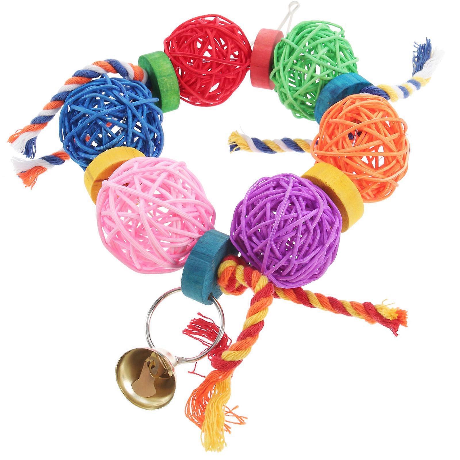 Pet Plaything Bird Wooden Parrot Toys for Chewing 5Pcs Colorful Parrot
