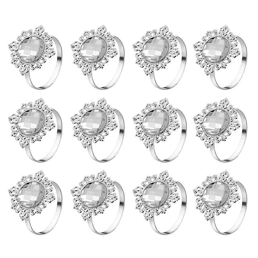 Silver Napkin Rings for Elegant Table Setting 16Pcs Acrylic Set