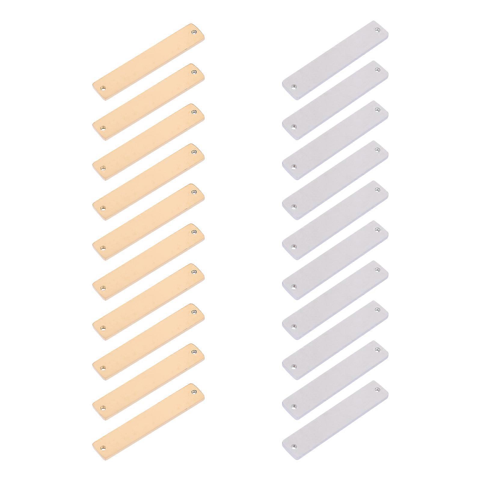 Metal Stamping Blank Tag Rectangular Pendant for Crafting 40 Pieces