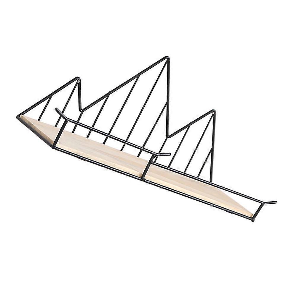 Rectangular Wall Mount Storage Shelf For Kitchen Bathroom 36*10.5Cm Black 3Pcs