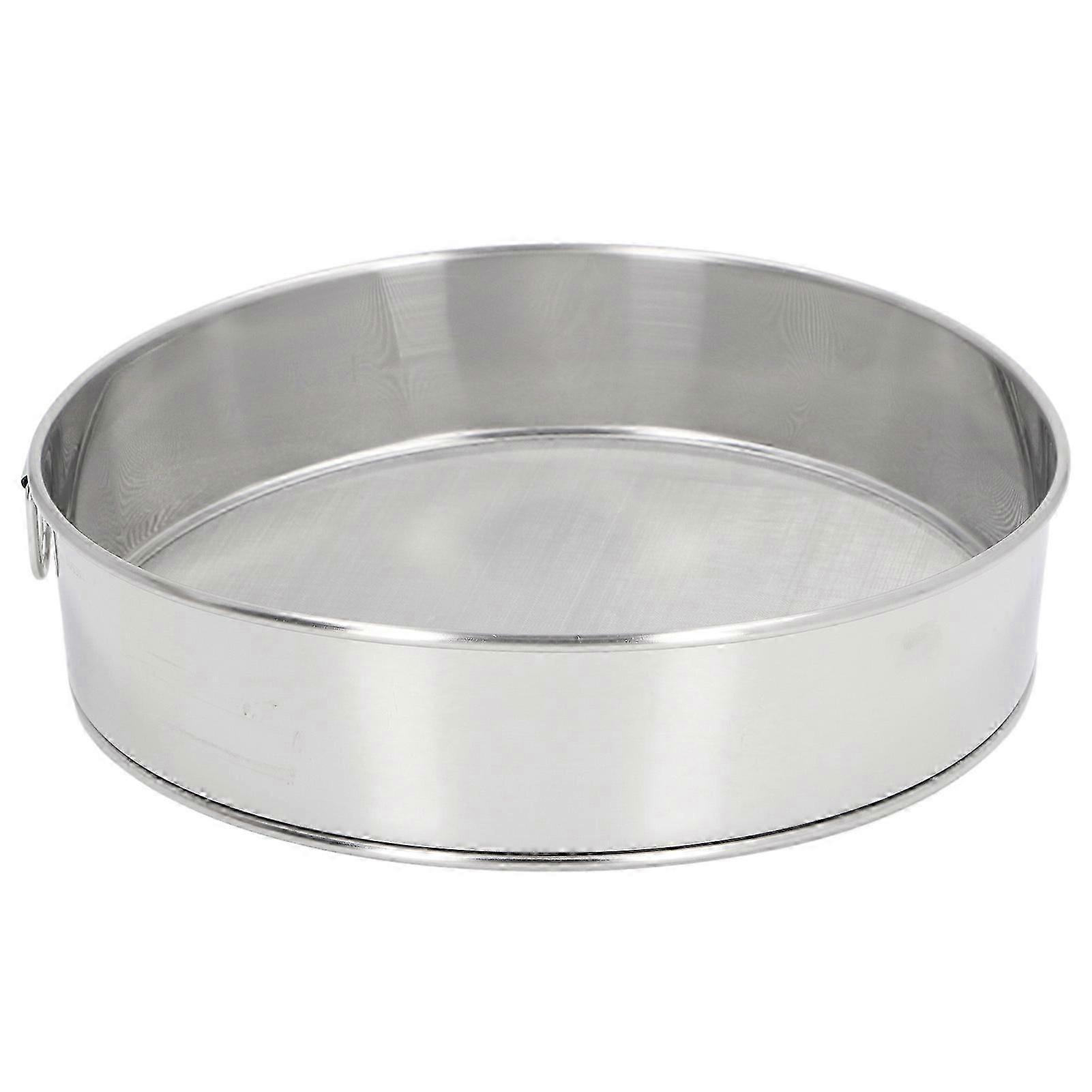 80 Mesh Round Sifter, Large, Silver and Titanium Plated, Non-Stick Coated, Stainless Steel, for Flour, Powdered Sugar and Cocoa