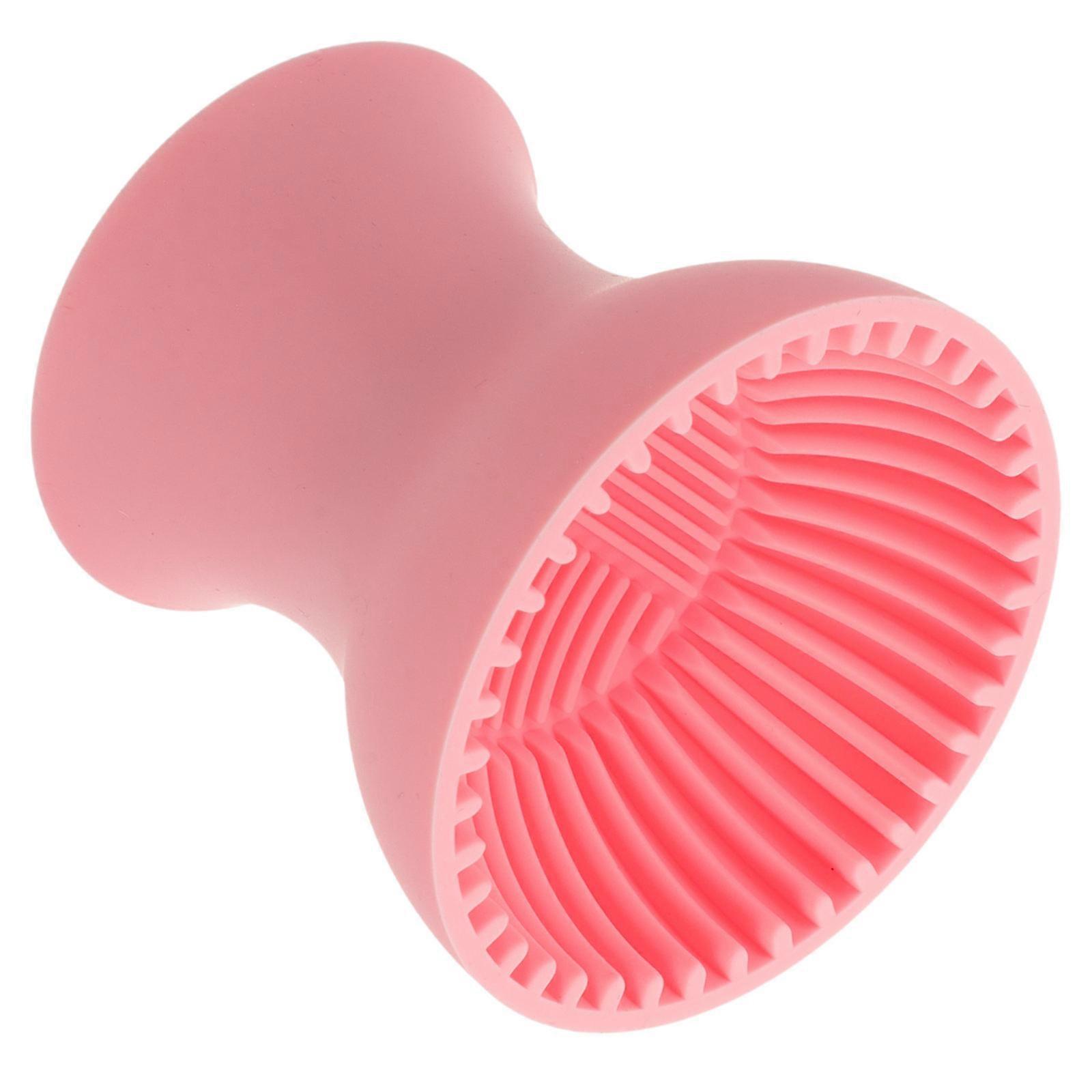 Silicone Makeup Brush Cleaner Pink Cup for Practical Cleaning 5Pcs