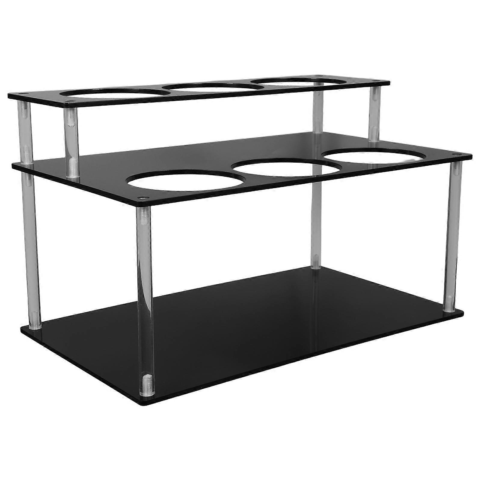 Syrup Bottle Organizer 2Pcs Rectangular Acrylic Display Suitable For Kitchen And Bar Environments With Stylish Black Aesthetic For Easy Access