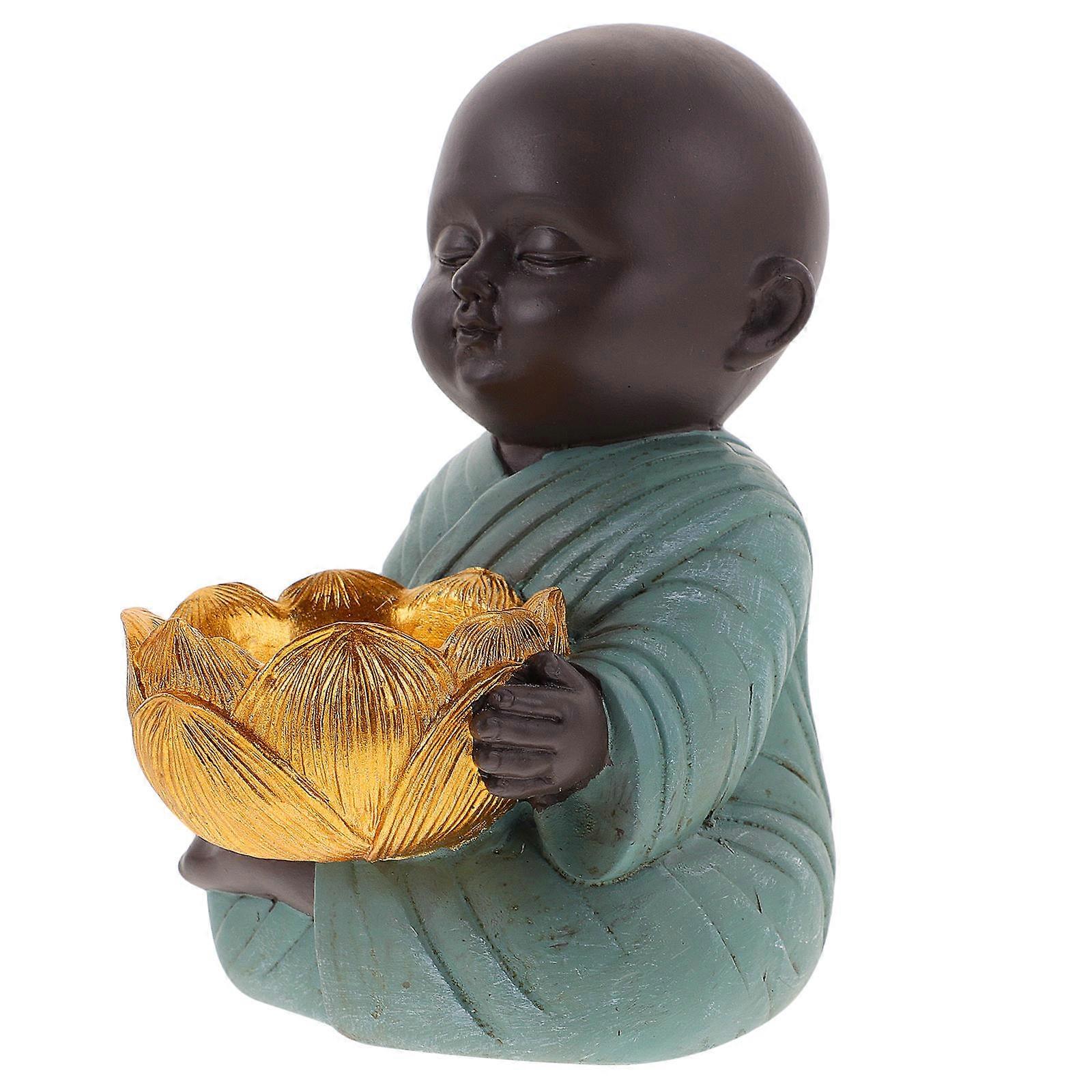 Miniature Monk Resin Craft Statue for Decoration 3Pcs Included