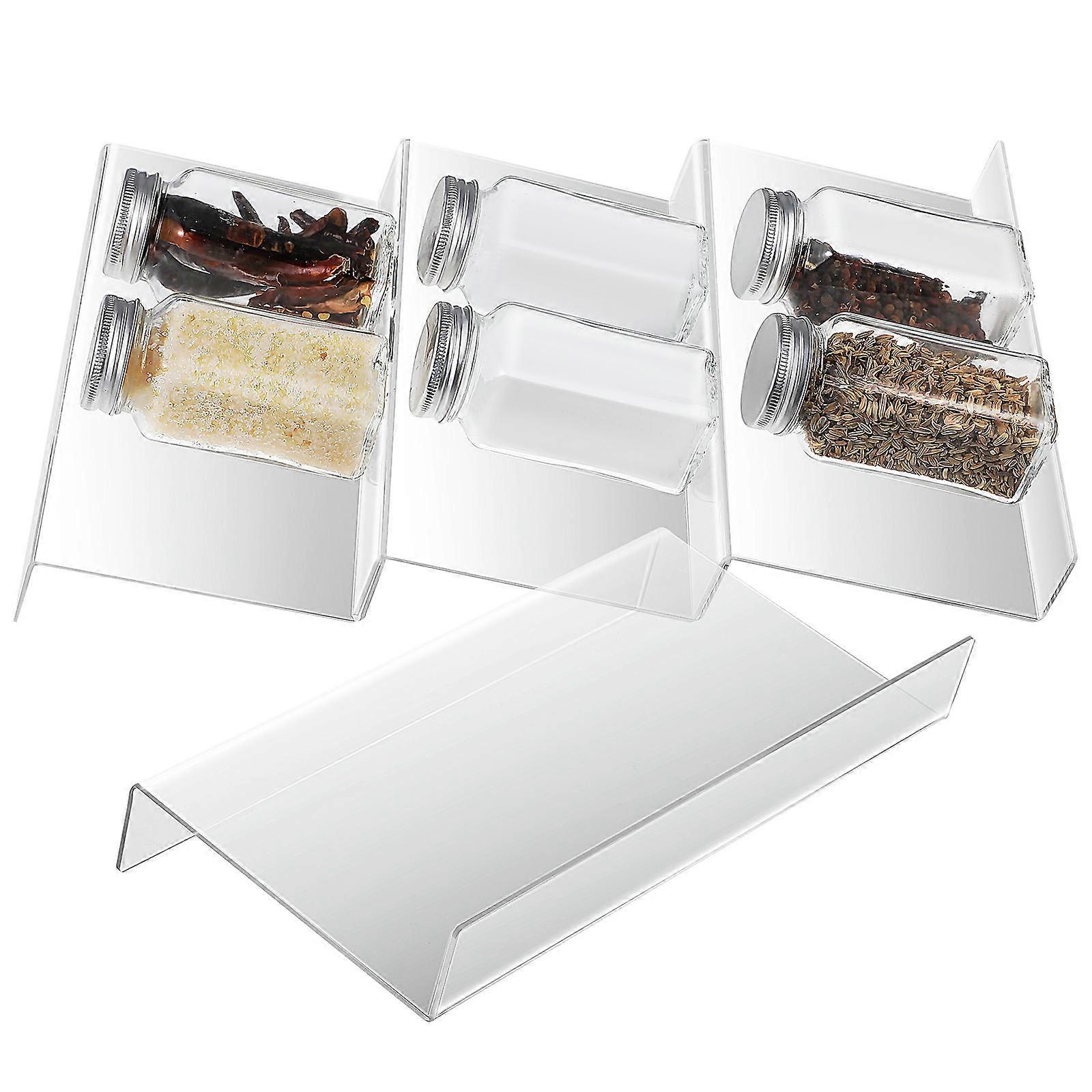 Transparent Spice Organizer Acrylic Expandable Rack for Kitchen 12Pcs