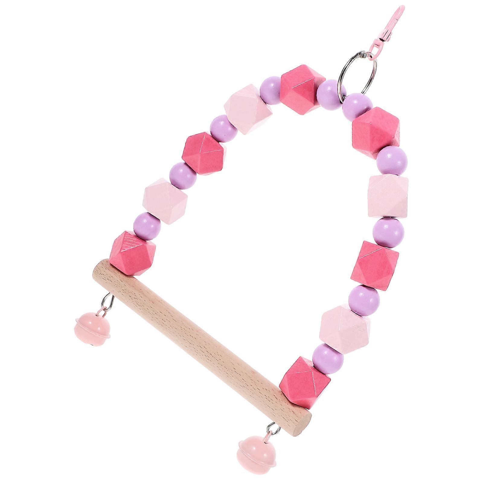 Wooden Bird Swing Toy 3Pcs Suitable For Indoor Pets And Parrots 24X15Cm Simple Design For Pet Entertainment