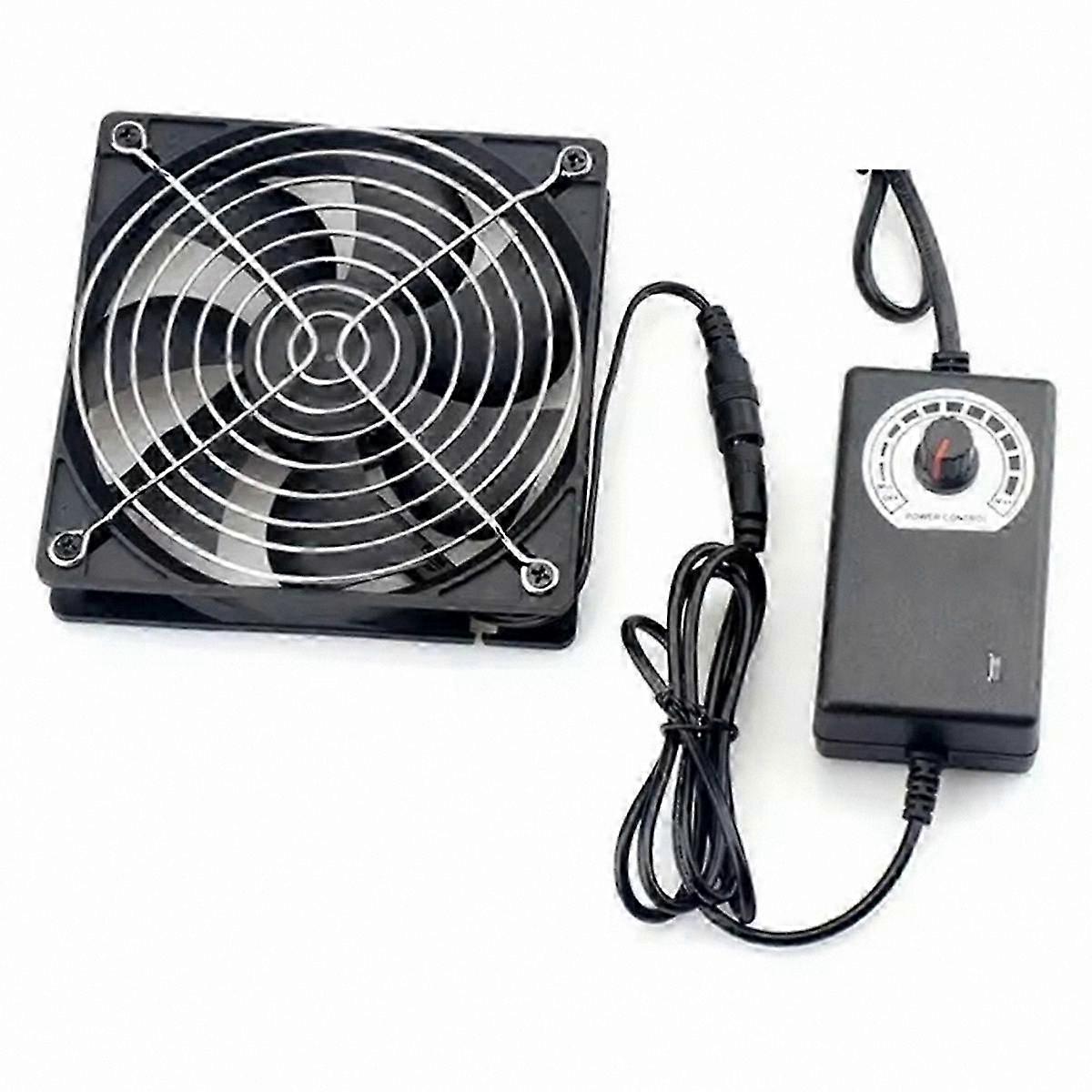120mm High-Speed Cooling Fan with Controller for Workstation Chassis Radiator Server Cabinet EU Plug 12V 2700RPM