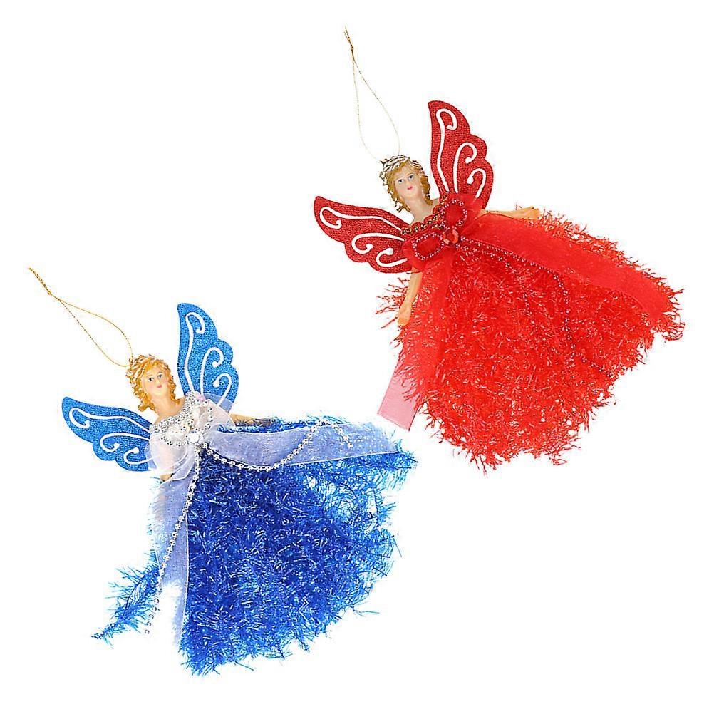 Pendentif poupée ange de Noël pour décoration de sapin de Noël à suspendre (2 pièces)