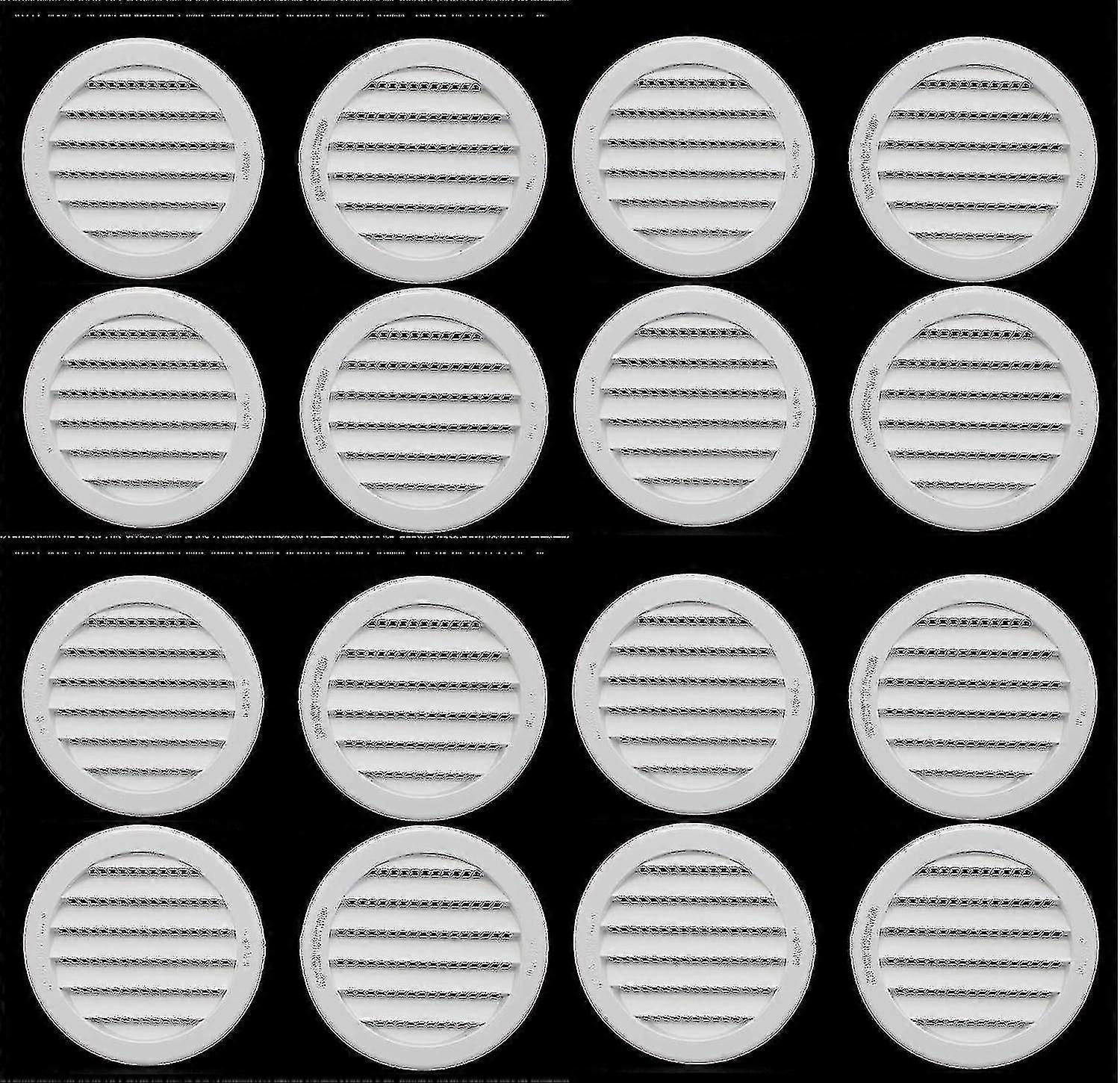 3 "جولة البلاستيك كوة Soffit الهواء تنفيس الزواحف غطاء مصبغة الشاشة (16 ، أبيض)
