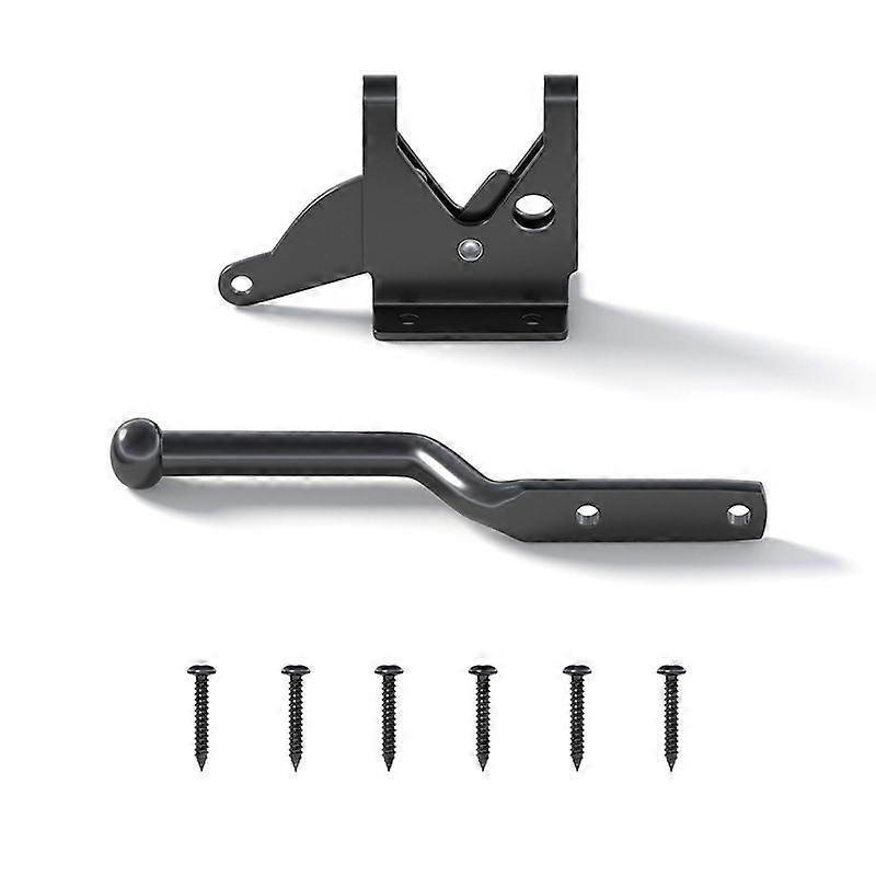 Black Automatic Gate Lock, Automatic Garden Lock, With Screws, For Patio/Garden/Gate.