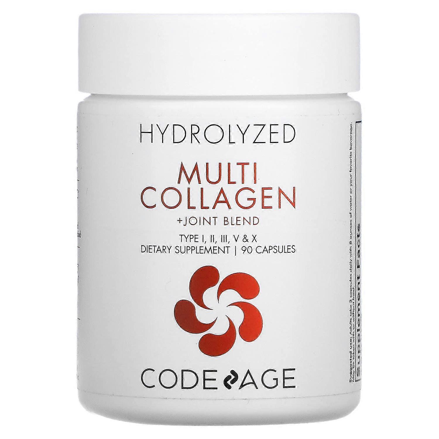 Codeage, Hydrolyzed Multi Collagen Protein + Joint Blend, Type I, II, III, V, X, 90 Capsules