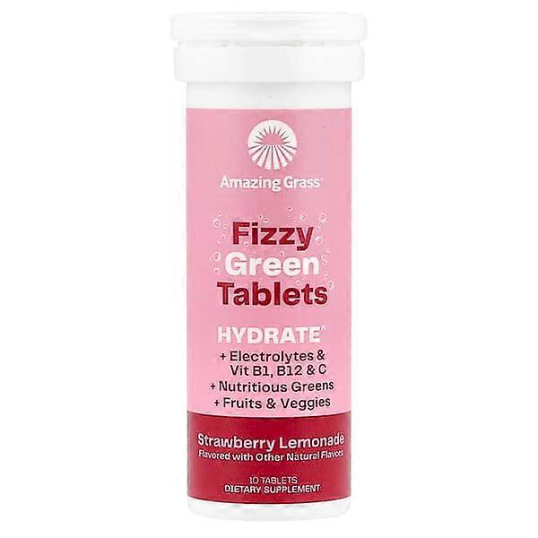 Amazing Grass, Fizzy Green Tablets, Hydrate, Strawberry Lemonade, 10 Tablets