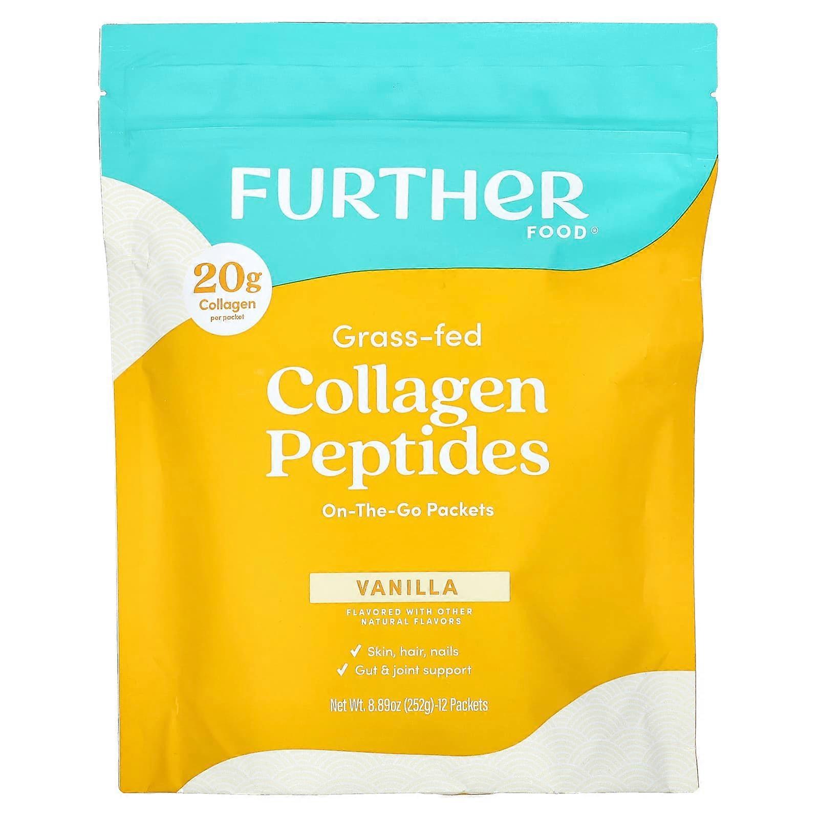 Grass-Fed Collagen Peptides, Vanilla, 12 Packets, 0.74 oz (21 g) Each
