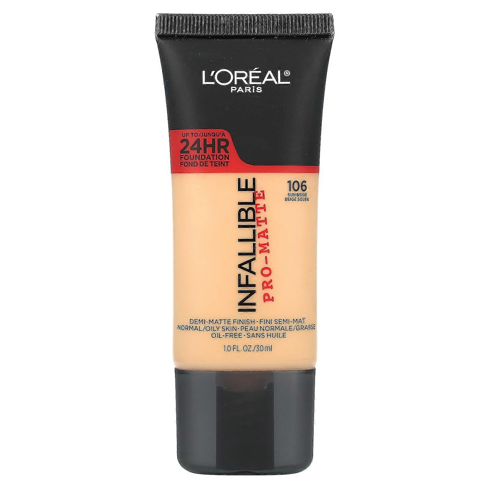 Infallible, Pro-Matte Foundation, 106 Sun Beige, 1 fl oz (30 ml)
